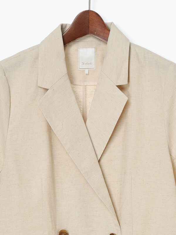 セール】 リネンブレンドハーフスリーブジャケット（セットアップ可