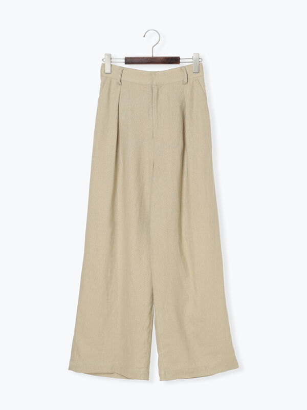 セール】 レーヨンリネンバギーパンツ（ブラック/ベージュ/ブラウン