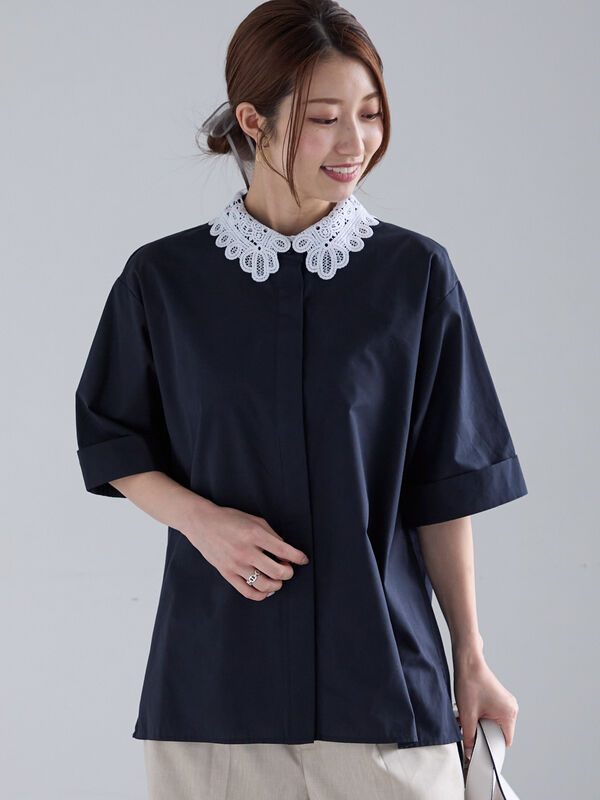あちゃちゅむ　レースブラウス b0727 あちゃちゅむ ムチャチャ(36) ドット柄 レースブラウス