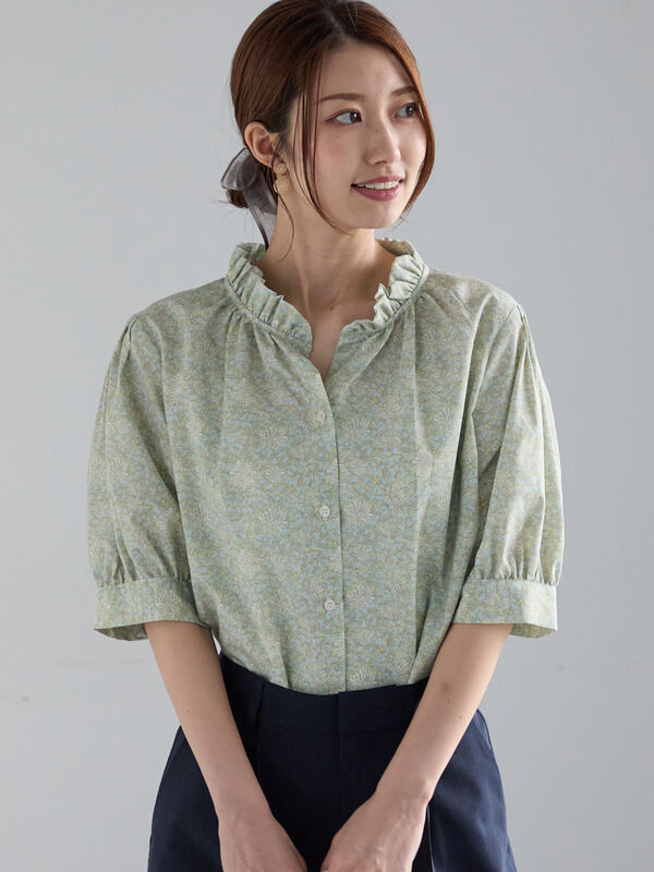 パターンアソートスタンドフリルブラウス（イエロー）｜Te chichi（テチチ）通販