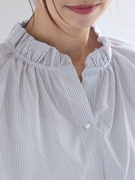 パターンアソートスタンドフリルブラウス（オフホワイト/グレー/イエロー/サックスブルー）｜Te chichi（テチチ）通販