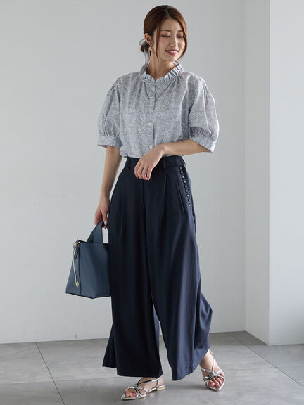 パターンアソートスタンドフリルブラウス（オフホワイト/グレー/イエロー/サックスブルー）｜Te chichi（テチチ）通販