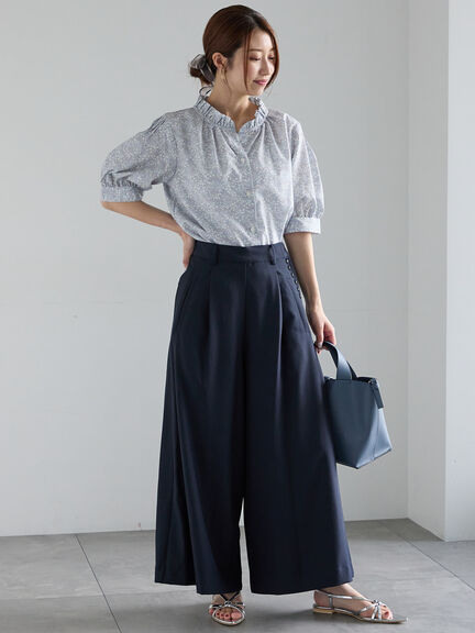 パターンアソートスタンドフリルブラウス（オフホワイト/グレー/イエロー/サックスブルー）｜Te chichi（テチチ）通販