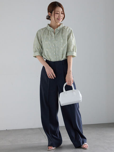 パターンアソートスタンドフリルブラウス（オフホワイト/グレー/イエロー/サックスブルー）｜Te chichi（テチチ）通販