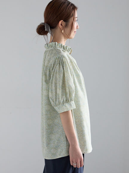 パターンアソートスタンドフリルブラウス（オフホワイト/グレー/イエロー/サックスブルー）｜Te chichi（テチチ）通販