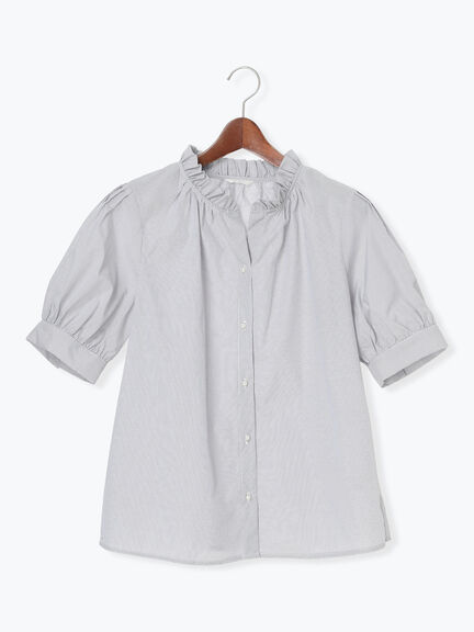 パターンアソートスタンドフリルブラウス（オフホワイト/グレー/イエロー/サックスブルー）｜Te chichi（テチチ）通販