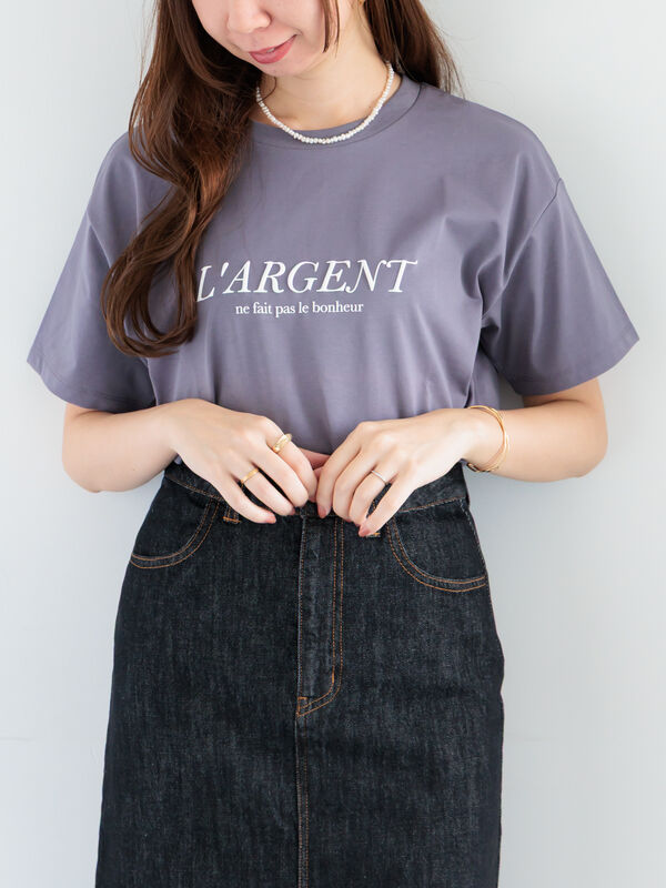 発泡ロゴプリントTシャツ（グレー）｜Te chichi（テチチ）通販