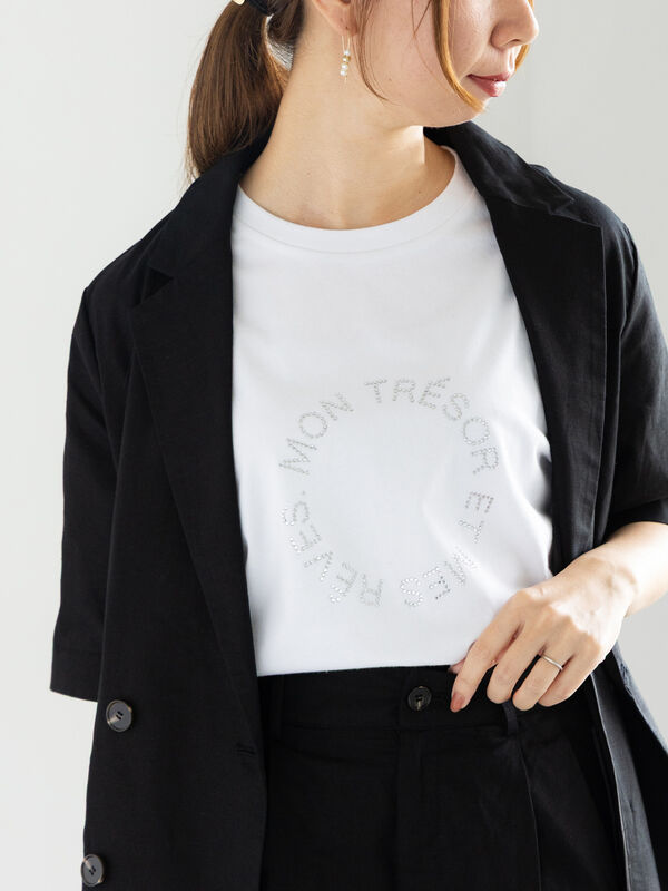 ラインストーンサークルロゴTシャツ（シルバー）｜Te chichi（テチチ）通販