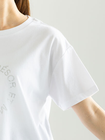 ラインストーンサークルロゴTシャツ（シルバー/チャコールグレー/ブラウン）｜Te chichi（テチチ）通販