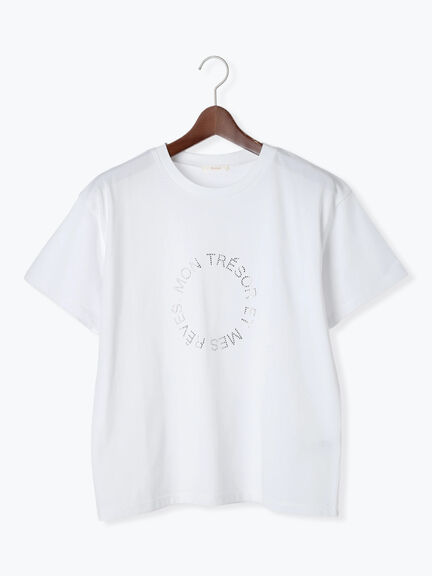 ラインストーンサークルロゴTシャツ（シルバー/チャコールグレー/ブラウン）｜Te chichi（テチチ）通販