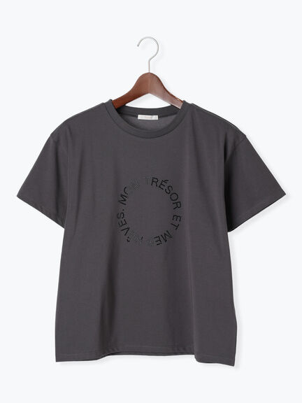 ラインストーンサークルロゴTシャツ（シルバー/チャコールグレー/ブラウン）｜Te chichi（テチチ）通販