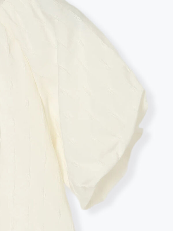 セール】 ジャガードバルーンスリーブブラウス（オフホワイト