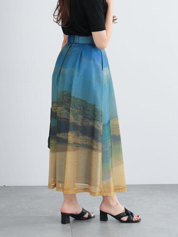 青スカート2881 AZUL BY MOUSSY | AZUL DENIM オーバーラップロングスカート