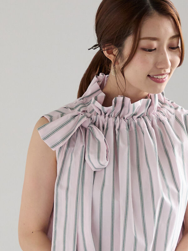 マルチストライプフリルシャツチュニック Coordinate – Darich (ダーリッチ)