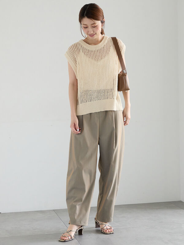 LittleSuzie テープヤーンメッシュベスト テープヤーンレースメッシュベスト | AND ON JIONE STORE