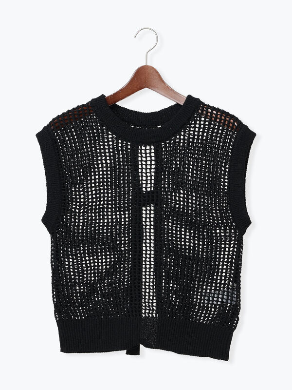 LittleSuzie テープヤーンメッシュベスト テープヤーンレースメッシュベスト | AND ON JIONE STORE