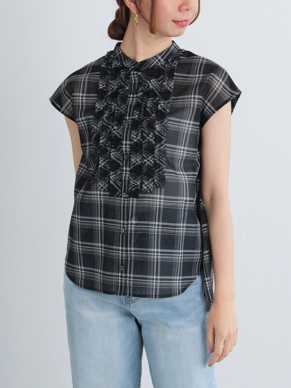 Z様確認用です。 ブローチ付フリル袖シアー／ブラウス｜INGNI(イング) 公式通販