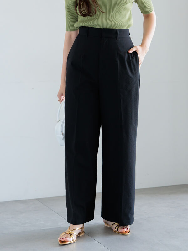 NEAT スラックス　サッカー　ストライプ　パンツ　ニート　42　綿100% NEAT ニート ワイドパンツ シアサッカー ストライプ ワーク