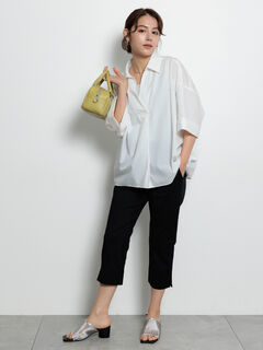 Stretchカプリパンツ　ブラック　M Stretch Capri Pants/ストレッチカプリパンツ【MAISON SPECIAL/メゾン