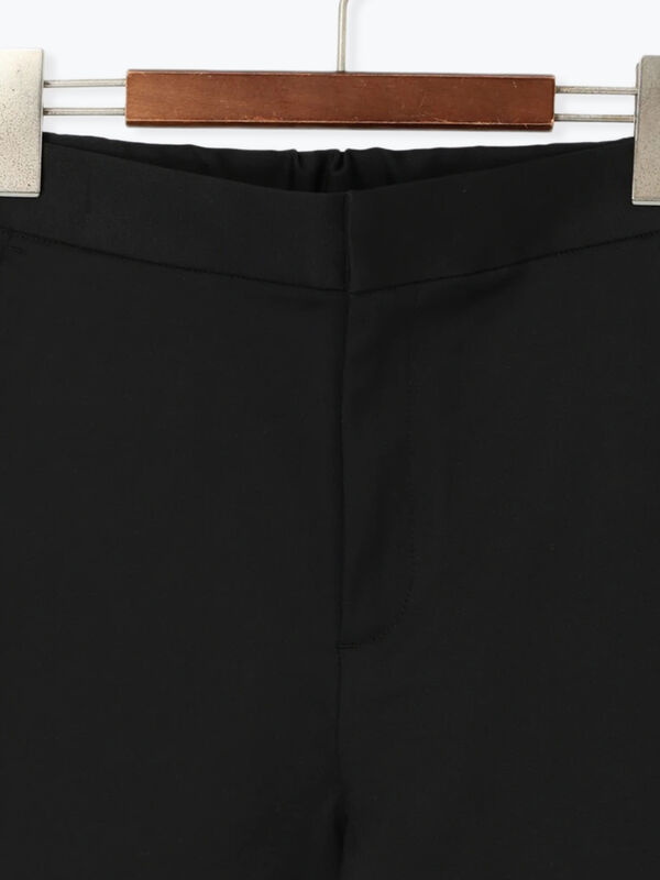 セール】 サイドスリットストレッチカプリパンツ（ブラック/ブラウン