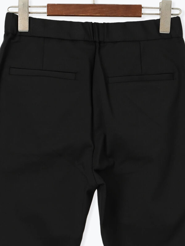 セール】 サイドスリットストレッチカプリパンツ（ブラック/ブラウン