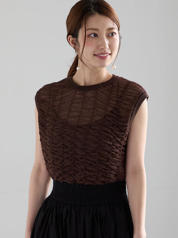 sheller ノースリーブニット asymmetry knit tops – shéller / シェリエ