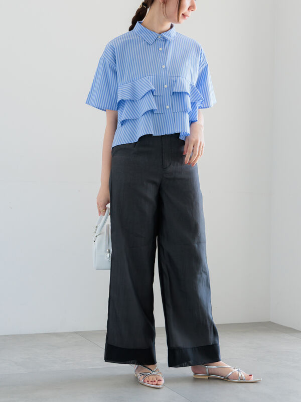 新品未使用 Salvatore Piccolo ハーフスリーブシャツ pin tucked puff slv shirt | 3-230043 – mizuiro ind