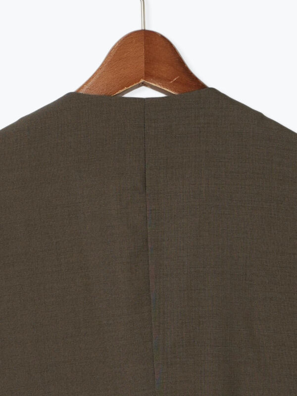 セール】 麻調Yカラージャケット（チャコールグレー/ベージュ