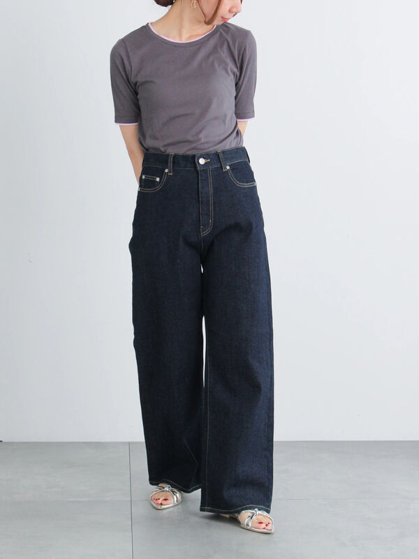 セール】 ハーフスリーブレイヤードシアーTOPS（オフホワイト