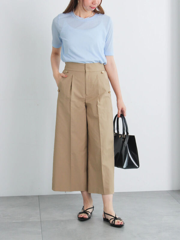 セール】 ハーフスリーブレイヤードシアーTOPS（オフホワイト