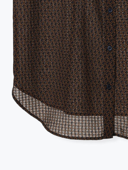 シアサッカージオメ柄シャツブラウス（オフホワイト/ネイビー）｜Te chichi（テチチ）通販