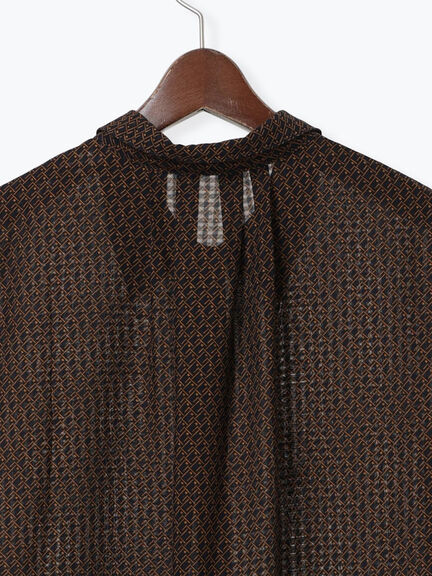 シアサッカージオメ柄シャツブラウス（オフホワイト/ネイビー）｜Te chichi（テチチ）通販