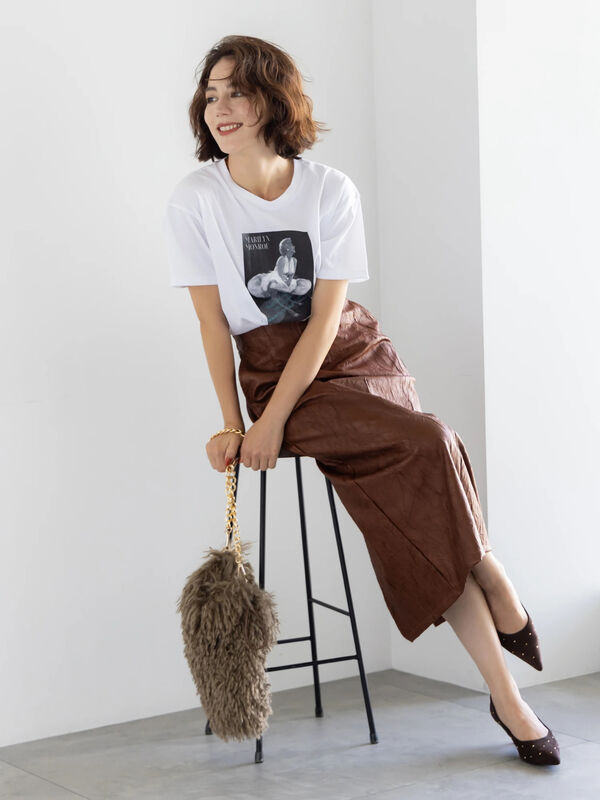 マリリンモンローシネマフォトTシャツ（オフホワイト