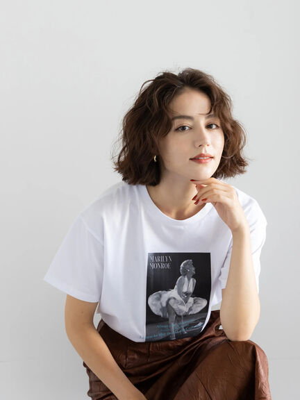 マリリンモンローシネマフォトTシャツ（オフホワイト/チャコールグレー）｜Te chichi（テチチ）通販