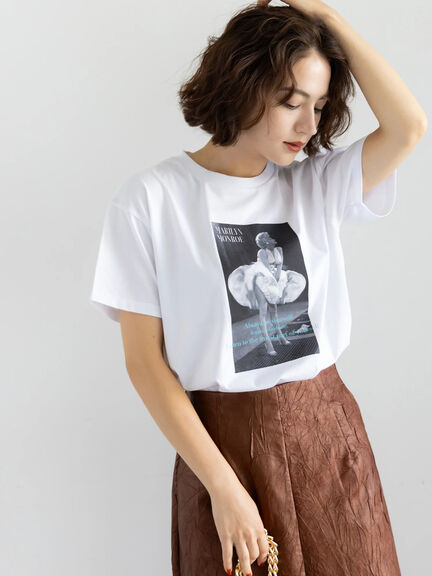 マリリンモンローシネマフォトTシャツ（オフホワイト/チャコールグレー）｜Te chichi（テチチ）通販