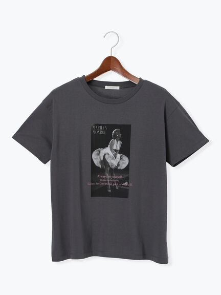 マリリンモンローシネマフォトTシャツ（オフホワイト/チャコールグレー）｜Te chichi（テチチ）通販
