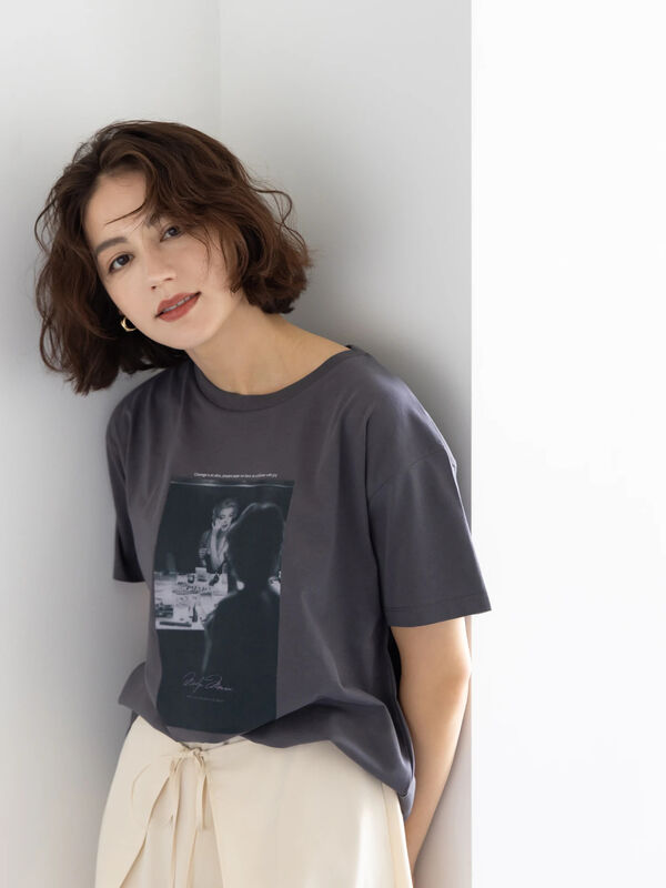 マリリンモンローミラーフォトTシャツ（オフホワイト/チャコールグレー）｜Te chichi（テチチ）通販