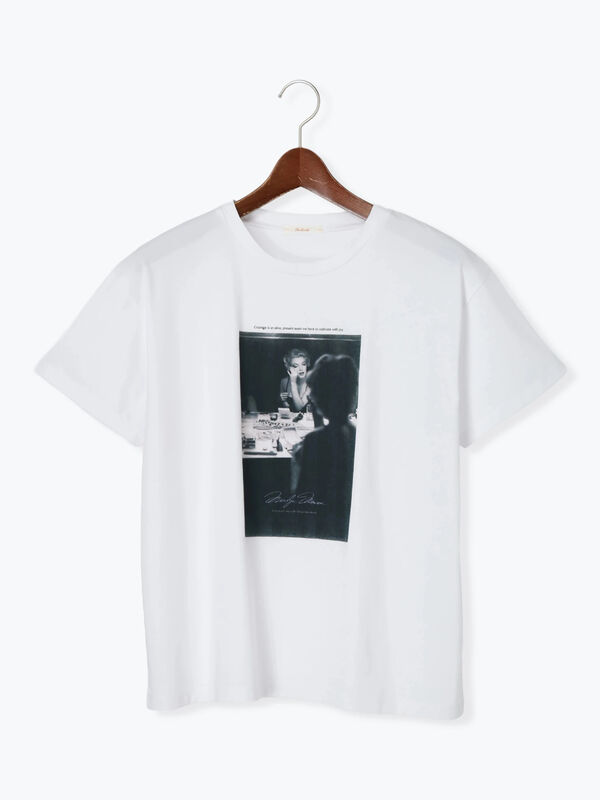 マリリンモンローミラーフォトTシャツ（オフホワイト