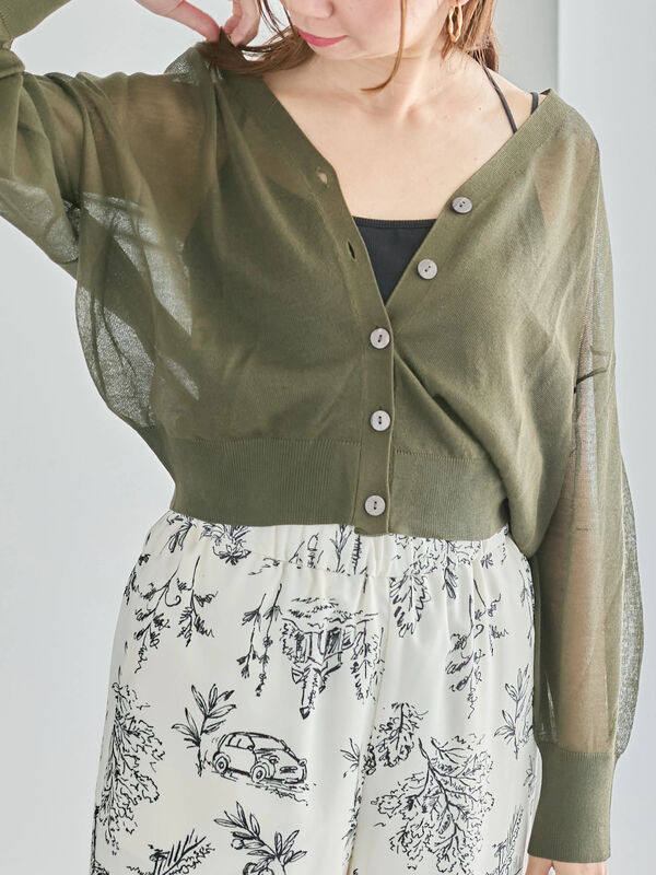 ジプソフィア　gypsohila ドットカーディガン　グレー Gypsohila Dot cardigan