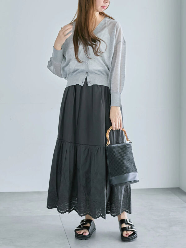 たっちゃ セール】 Levita14GVネックカーディガン（グレー