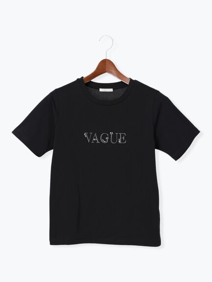 パール&刺繍ロゴスタンダードTシャツ（オフホワイト/ブラック）｜Te chichi（テチチ）通販