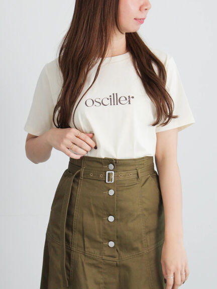フロッキープリントロゴTシャツ（チャコールグレー/ベージュ/ブラウン）｜Te chichi（テチチ）通販