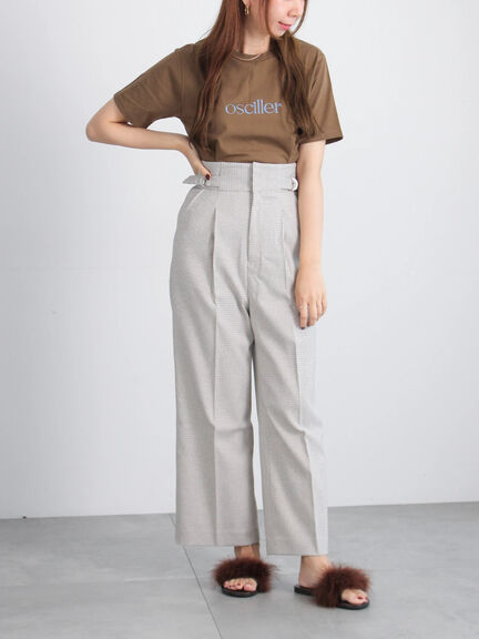 フロッキープリントロゴTシャツ（チャコールグレー/ベージュ/ブラウン）｜Te chichi（テチチ）通販