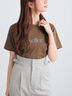 フロッキープリントロゴTシャツ（チャコールグレー/ベージュ/ブラウン）｜Te chichi（テチチ）通販