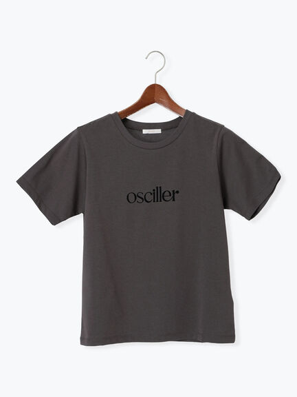 フロッキープリントロゴTシャツ（チャコールグレー/ベージュ/ブラウン）｜Te chichi（テチチ）通販