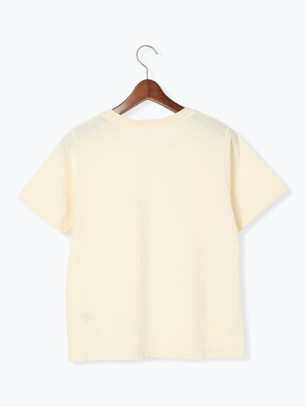フロッキープリントロゴTシャツ（チャコールグレー/ベージュ/ブラウン）｜Te chichi（テチチ）通販