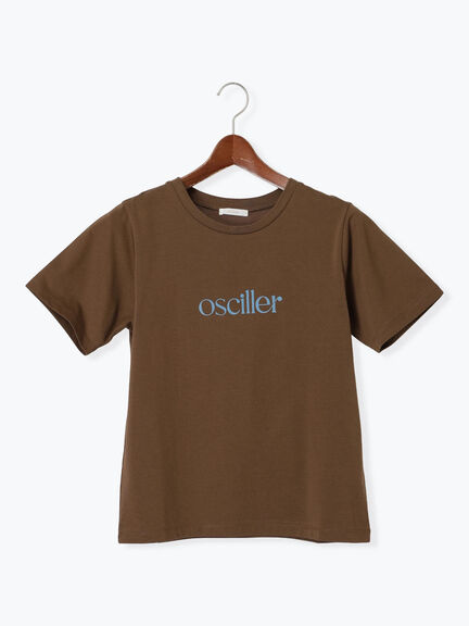 フロッキープリントロゴTシャツ（チャコールグレー/ベージュ/ブラウン）｜Te chichi（テチチ）通販