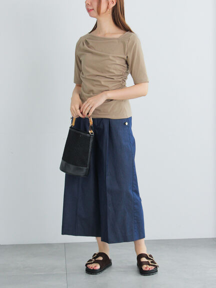 ワイドクロップトマリンパンツ（ブラック/ベージュ/ネイビー）｜Te chichi（テチチ）通販