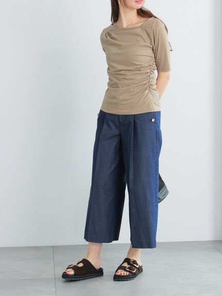 ワイドクロップトマリンパンツ（ブラック/ベージュ/ネイビー）｜Te chichi（テチチ）通販