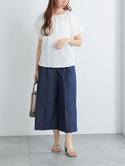 ワイドクロップトマリンパンツ（ブラック/ベージュ/ネイビー）｜Te chichi（テチチ）通販